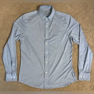 Rhone Performance Stretch Long Sleeve Dress Shirt Medium Blue